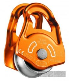 Klicken um zu vergrößern Petzl MOBILE, NEUHEIT 2010, extrem leichte, kompakte Seilrolle mit beweglichen Seitenteilen