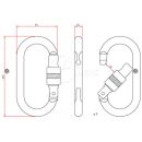 Aliens STAHL TOTAL OVAL Screwlockk Karabiner - 25 kN
