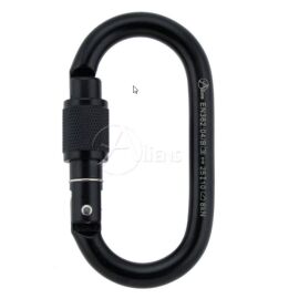Aliens STAHL TOTAL OVAL black Screwlock Karabiner - 25 kN +++SONDERPREIS, solange Vorrat reicht
