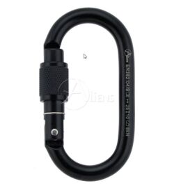 Aliens STAHL TOTAL OVAL black Screwlock Karabiner - 25 kN